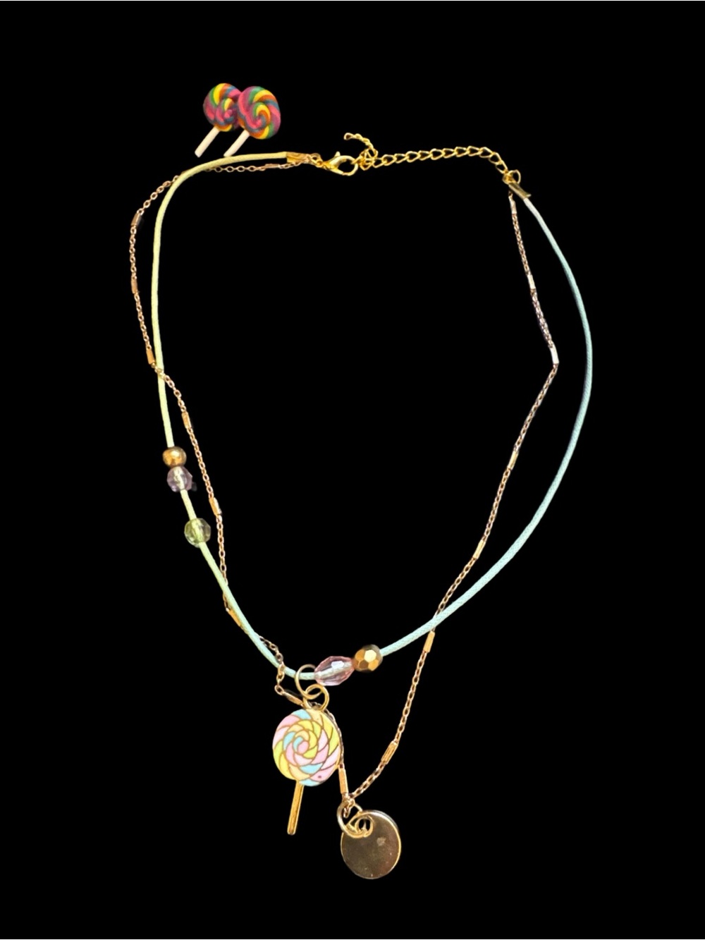 Dylan’s Candy Bar Pastel Lollipop Earrings and Necklace Set